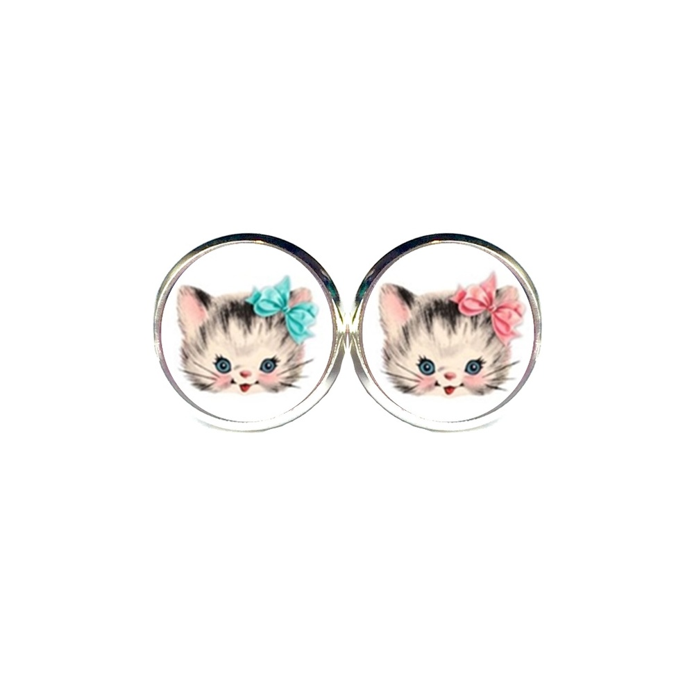 Vintage Kitten Earrings - Cat